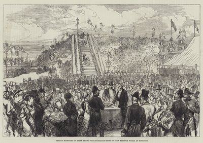 ブローニュで新港建設の礎石を築くフランス国務大臣 作： Sir John Charles Robinson